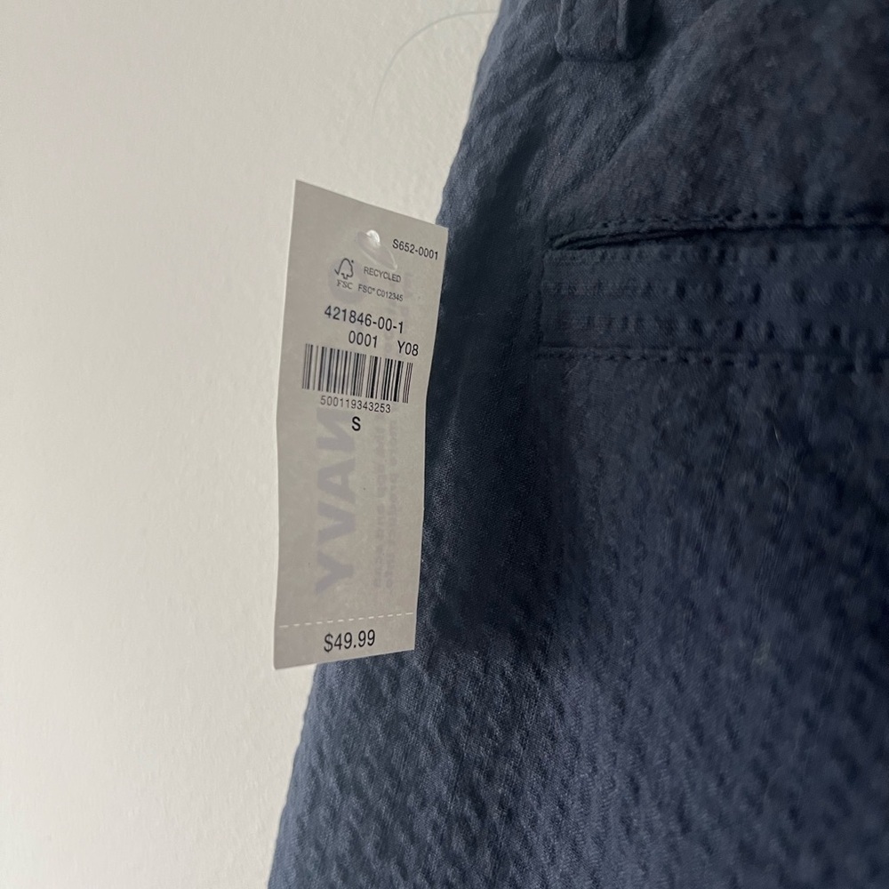 Old Navy Loose Taper Pants Dark Blue/ Black Textured Trousers Size Small NWT - Picture 5 of 5